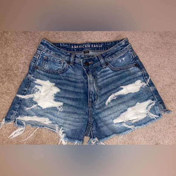 American Eagle Outfitters Ripped Denim Jean Shorts - Picture 1 of 4